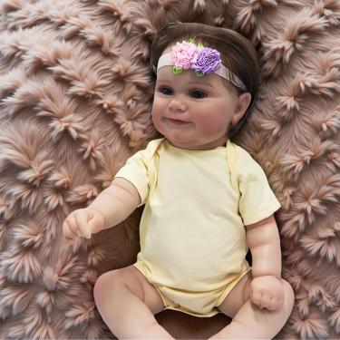 Imagem de WKMRH Bebê Boneca Reborn Realista Menina Original,Bebê reborn Abra seus olhos 3D Toque Realista Vinil Corpo Inteiro Silicone Lavável