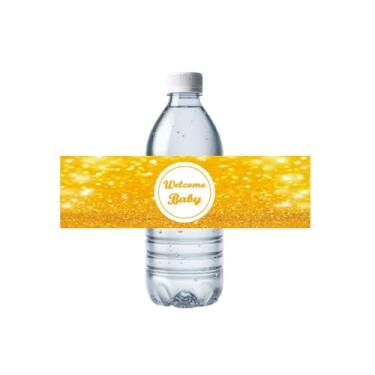 Imagem de 32 peças de etiquetas de garrafa de água de boas-vindas para chá de bebê, adesivos de garrafa de festa de chá de bebê, à prova d'água, adesivos Oh Baby Can Wrap Around Decorações de festa de bebê