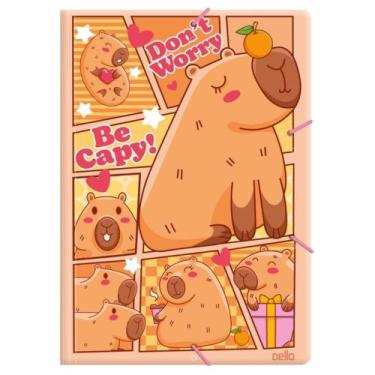 Imagem de Pasta Aba Elástico Capivara Be Capy Dello, Laranja
