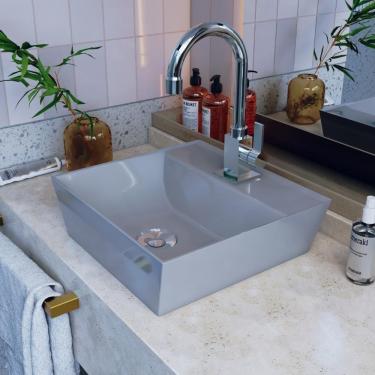 Imagem de Cuba Apoio Angular Quadrada Volcano Aq33w Cinza