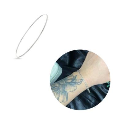 Imagem de Bracelete Liso Prata 925 Legítima 3mm Pulseira rígida Feminina - Morga