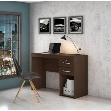 Imagem de Escrivaninha Iara 2 Gavetas Nicho JCM Movelaria - Café Soft