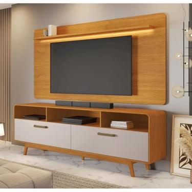 Imagem de Rack Com Painel Tv 70" Cristal JCM Movelaria - Cinamomo/Off