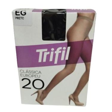 Imagem de Meia Calça Adulto Clássica Europeu Fio 20 Preta - Trifil, EG, Preto