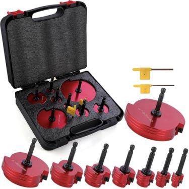 Imagem de Kit de alargador de tubo de PVC de lâmina dupla (1/5.1 cm a 10.2 cm) 8 peças em brocas padrão de 1/5.1 cm - compatível com PVC, SCH40, ABS, CPVC