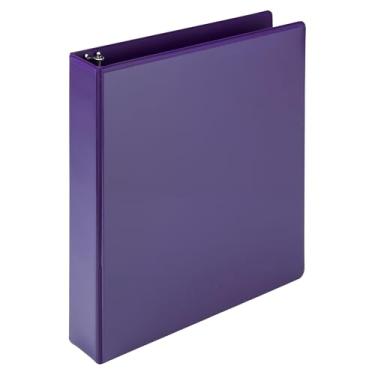 Imagem de Samsill Pasta econômica de 3 anéis, feita nos EUA, fichário de anel redondo, capa personalizável antiaderente, roxo (18508)