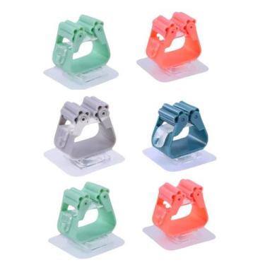 Imagem de Kit 6 Suporte para rodo e vassoura de parede organizadores de plastico