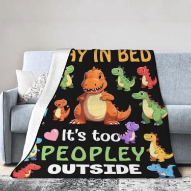 Imagem de Cobertor fofo de dinossauro – Cobertor de pelúcia macio de lã de dinossauro infantil - Presentes aconchegantes engraçados de dinossauro para meninas, meninos, crianças e mulheres, 102 cm x 127 cm