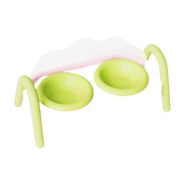 Imagem de WeiLaiKeQi Tigelas elevadas para gatos, comedouros, bebedouros, anti-vômito para cães pequenos, comida e água para animais de estimação, tigela de comida para, Verde