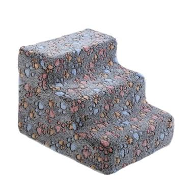 Imagem de Bothyi Escada para cães e animais de estimação, capa removível, confortável, portátil, antiderrapante, degraus para cães e animais de estimação, para sofá, Pequenos 3 Passos