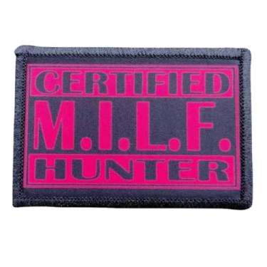 Imagem de Patch Milf Hunter, 1 peça de adesivos engraçados com meme, patch tático de moral militar com gancho de fixação, acessórios para mochilas, coletes, jaquetas, jeans, chapéus