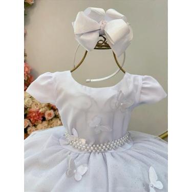Imagem de Vestido Infantil Branco Jardim Encantado Festas Luxo - Fabuloso Ateliê