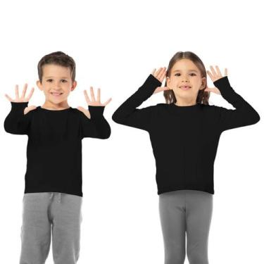 Imagem de Kit 2 Segunda Pele Infantil Térmica Preta Flanelado - Vrasalon, 6, Pre
