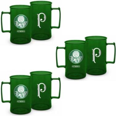 Imagem de Canecas Palmeiras 400ml Kit 6 Unidades Brasfoot