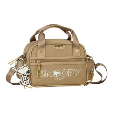 Imagem de Bolsa Mini Baú Oficial SNOOPY Colors em Nylon SP2849TA Taupe - Semax
