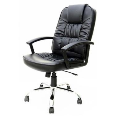 Imagem de Cadeira Giratória Baixa Viseu Rivatti Revestida em Poliuretano Preto B