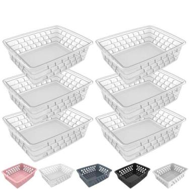 Imagem de Kit 6 Cesto Organizador Multiuso Decorativo Grande 25x20 cm - Uninjet,