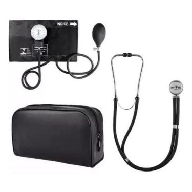 Imagem de Kit Enfermagem Esfigmomanometro + Esteto Duplo Rappaport - Premium, Pr