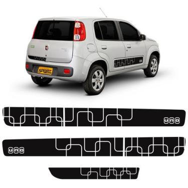 Imagem de Kit Adesivos Faixa Lateral Novo Uno Vivace Evo Curvas 2012 - SPORTINOX