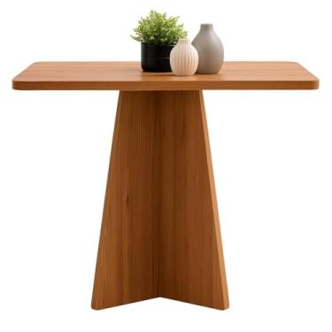 Imagem de Mesa Quadrada de Madeira Maciça 80x80 Freijó -Base Central Moderna e Design Sofisticado - Jantar, Cozinha