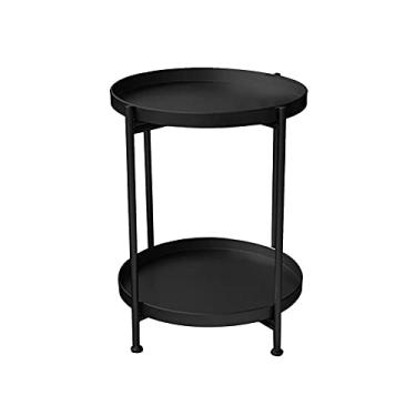 Imagem de XIANGGUI 1983 Pequena mesa de centro mesa de café pequena mesa de chá sofá redondo mesa lateral redonda quarto jardim sala de estar mesa lateral para pequenos espaços mesa de cabeceira pequenas (cor