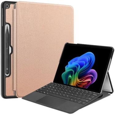 Imagem de Kepuch Custer Capas para Microsoft Surface Pro 12 2025,Couro-PU Bolsas Estojos - Rose Ouro