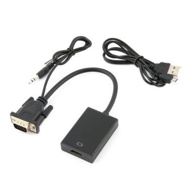 Imagem de Conversor VGA para HDMI com áudio feminino de computador para TV - Omk