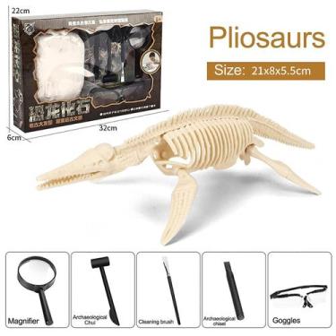 Imagem de Brinquedo de dinossauro montado diy infantil Arqueologia Esqueleto fós
