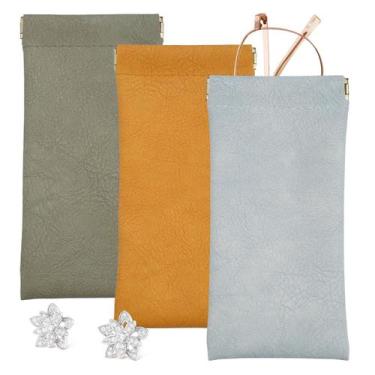 Imagem de Estojo de óculos de couro PU macio CALORPET para óculos de sol, pacote