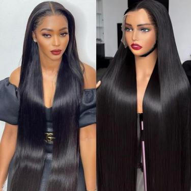 Imagem de Perucas frontais de renda Zlzlblbl 13x6 HD 100% cabelo humano liso