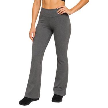 Imagem de Calça Peluciada Feminina Flare com Bolso Dicors, GG, Cinza mescla