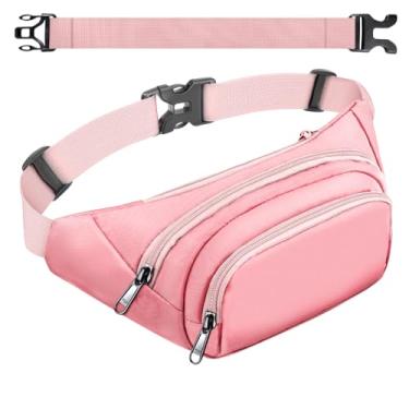 Imagem de Pochete grande para mulheres e homens – Bolsa de cintura Syican com 3 bolsos com zíper, presentes para desfrutar de esportes, viagens, treino, casual, bolsas transversais para mãos livres, serve no