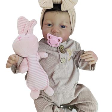 Imagem de Bebê Reborn Menina Olhos Abertos Cabelo Implantado Fio A Fio Realista