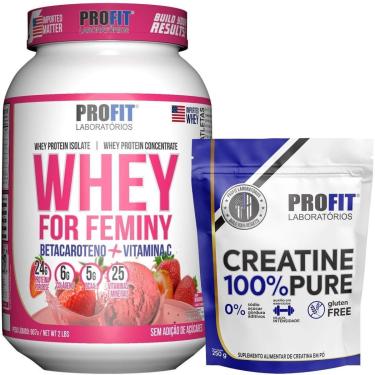 Imagem de WHEY PROTEIN FEMININO 907G l CREATINA PURA MONOHIDRATADA 250G l PROFIT-Unissex