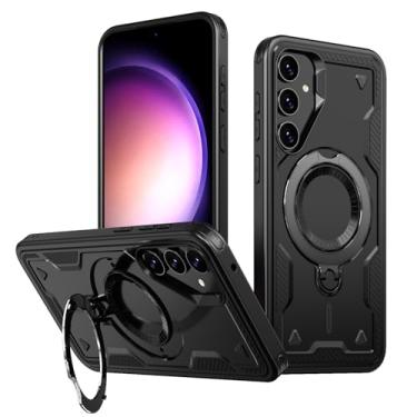 Imagem de SORAKA Capa para Samsung Galaxy S23 FE com suporte,compatível com MagSafe,Capa Samsung Galaxy S23 FE com chapa de ferro Capa resistente que absorve choques Proteção contra quedas de nível militar