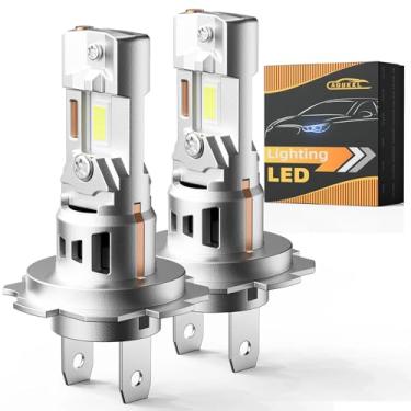 Imagem de AOUKKL Lâmpadas de neblina H7, super brilhante 6500K branco frio, 700% mais brilhante do que halogênio, Plug & Play, tamanho mini ajuste direto, pacote com 2