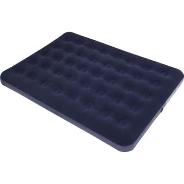 Imagem de Colchão Inflável Casal Liso Azul – Conforto, Portátil para Viagem e Camping, Festivais