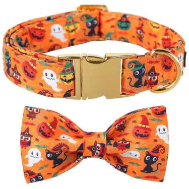 Imagem de Coleira para cães Maca Bates Halloween com gravata borboleta para cães