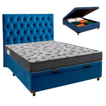 Imagem de Kit Cabeceira + Cama Box Bau + Colchão Casal D33 Iso100 Ortobom
