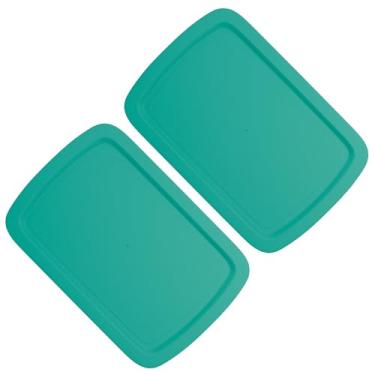 Imagem de Tampa de substituição para pirex 23 x 33 cm, tampa de recipiente de vidro para assarola fácil de segurar, 3 QT, C-233-PC (turquesa), pacote com 2