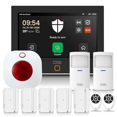 Imagem de OSI Alarm System for Home Security (Gen 2)11 piece. DIY, Touch Screen, Motion Detection, Contact sensors, Wireless Siren, Remotes, Phone App, Compatible with Alexa, Continuous Updates,NO Monthly Fees