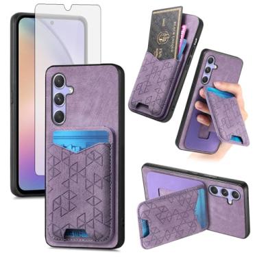 Imagem de Asuwish Capa de telefone para Samsung Galaxy A54 5G capa carteira com protetor de tela de vidro temperado fino suporte para cartão de crédito bolsa celular embutida A545G A 54 54A 4G G5 SM A546U