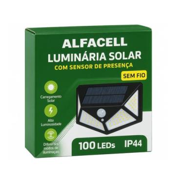 Imagem de Luminária, Luz Lampada, Refletor Solar 100 LEDs Prova DÁgua - Alfacell