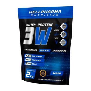 Imagem de Whey Protein 3W 2kg Hellpharma, Morango