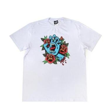 Imagem de Camiseta Santa Cruz Screaming Hand Flash Front - Branco-Masculino