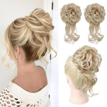 Imagem de Peruca para coque de cabelo HOOJIH HB010 Dasiy Ombre Deep Blonde