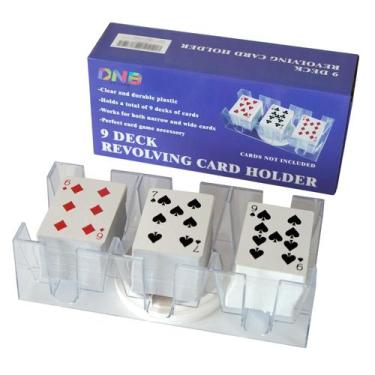 Imagem de Bandeja giratória de cartas de baralho DNB 9 Deck Plastic Canastra Hol