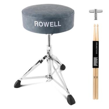 Imagem de Drum Throne ROWELL ajustável em azul leve para conjunto de bateria