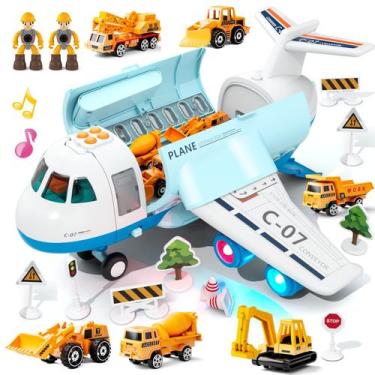 Imagem de Avião de transporte de carga, conjunto de brinquedos de avião temático
