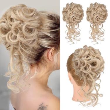 Imagem de Peruca para coque de cabelo HOOJIH HB010 Dasiy Medium Blonde x2